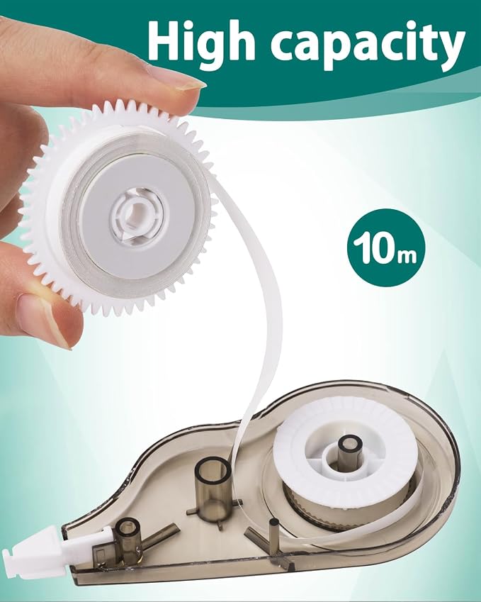 Dynta Correction Tape 28 Pack, White Mistake Out, Transparent Dispenser