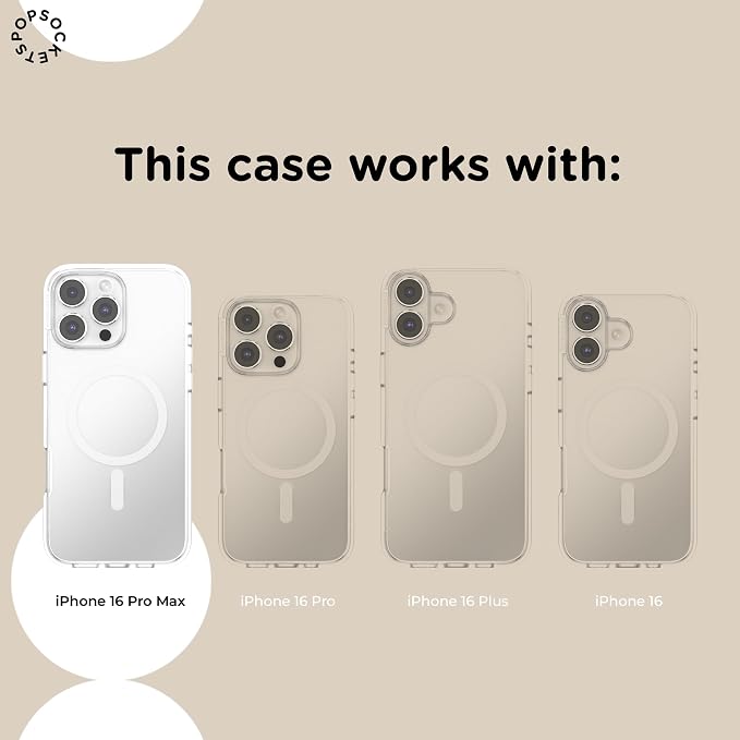 PopSockets iPhone 16 Pro Max Phone Case with MagSafe, Wireless Charging Compatible, Bookish - Storied Shelves