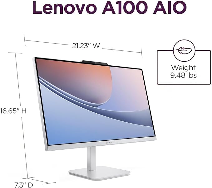 Lenovo 24" FHD All-in-One Desktop Computer for Home & Office, Intel Processor, 32GB RAM, 2TB PCIe SSD, HDMI, WiFi 6, Bluetooth 5.2, Business AIO, Vent-Hear, Wireless Keyboard & Mouse, Windows 11