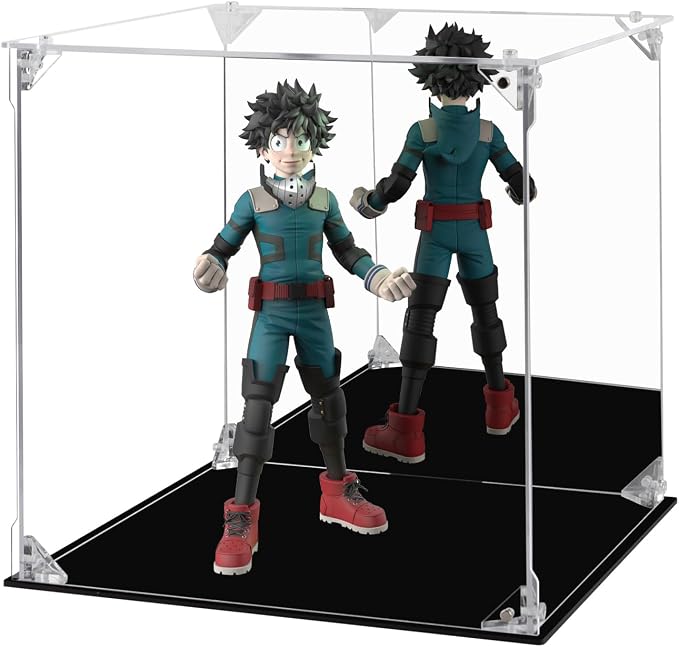 Display Case for Collectibles Assemble Clear Acrylic Box Alternative Glass Case for Display Action Figures Home Storage Organizing Toys (Internal dim 9.5X9.5X9 inch)