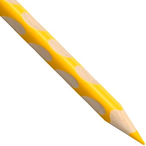 Ergonomic Coloring Pencil - STABILO EASYcolors - Left-Handed - Pack of 12 - Assorted Colors with Sharpener