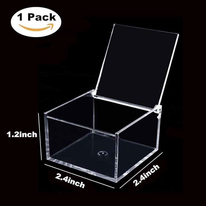 KissYou Acrylic Box Small Clear Display Box with Lid Storage Contanier Coffee Pod Holder Acrylic Laundry Dryer Sheet Holder