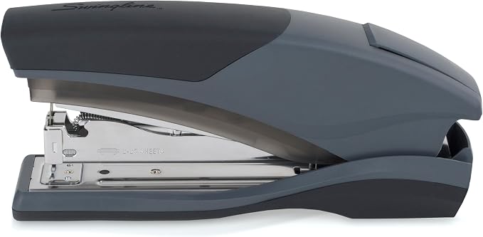 Swingline Stapler, 25 Sheet Capacity, Optima 25, Jam Free, Reduced Effort, Soft Grip, Black/Gray (66424)