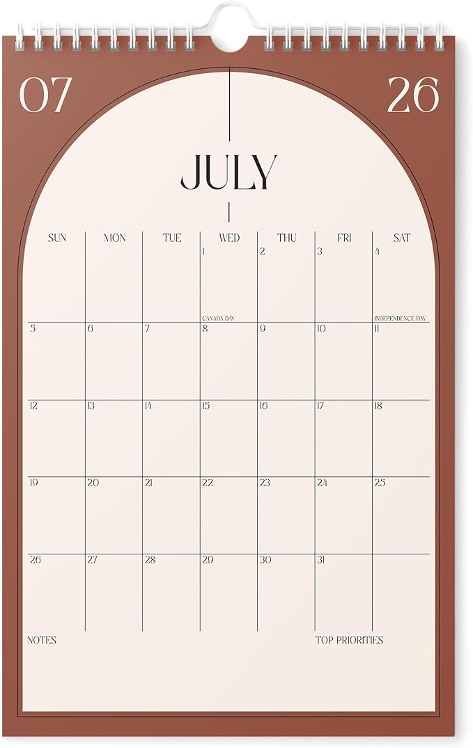 Karto Wall Calendar 2026-2027 11x17 in - Boho Color | July 2026 to December 2027, Vertical, Boosts Productivity, Easy Monthly Planning