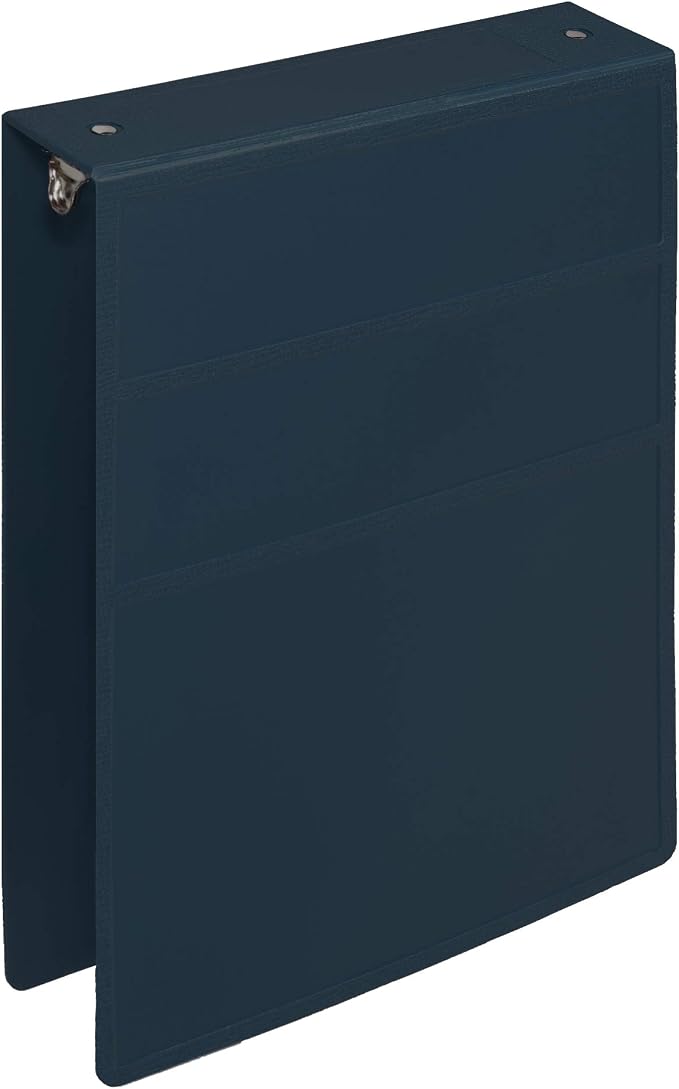 Carstens 2-Inch Heavy Duty 3-Ring Binder - Top Opening, Navy Blue, Durable Plastic, Precision No-Gap Rings, Waterproof Cover, No Pockets, Holds 300 US Letter Sheets, BPA-Free, Made in USA (2879-3R)