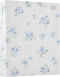 3 Ring Binders Blue Flowers Floral 1.5 Inch Round Ring Binders with Pockets Decorative Clipboard Binder Holds 200 Sheets View Binder for Home School Office,1 Pack