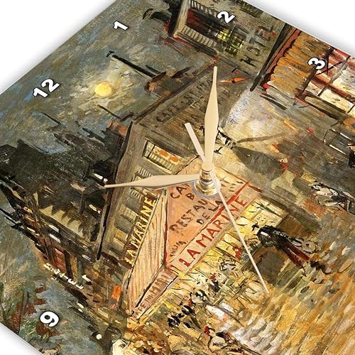 3dRose Wall Clock Silent - 10 inch - Constantin Korovin - Cafe La Marine in Paris - VintageChest – Masterpieces