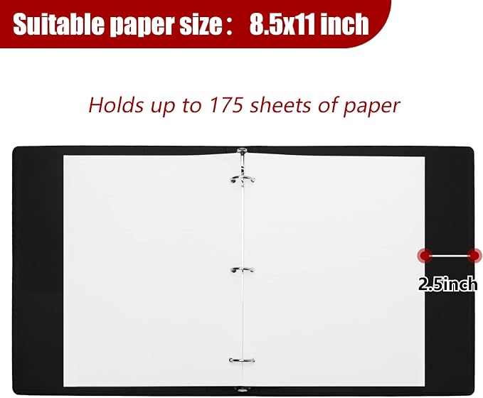 Vienrose Linen 3 Ring Binder 1 Inch, Letter Size, 2 Pack, DarkGreen | Round rings, 8.5'' x 11'' paper, school office home, recipe binder, dual pockets