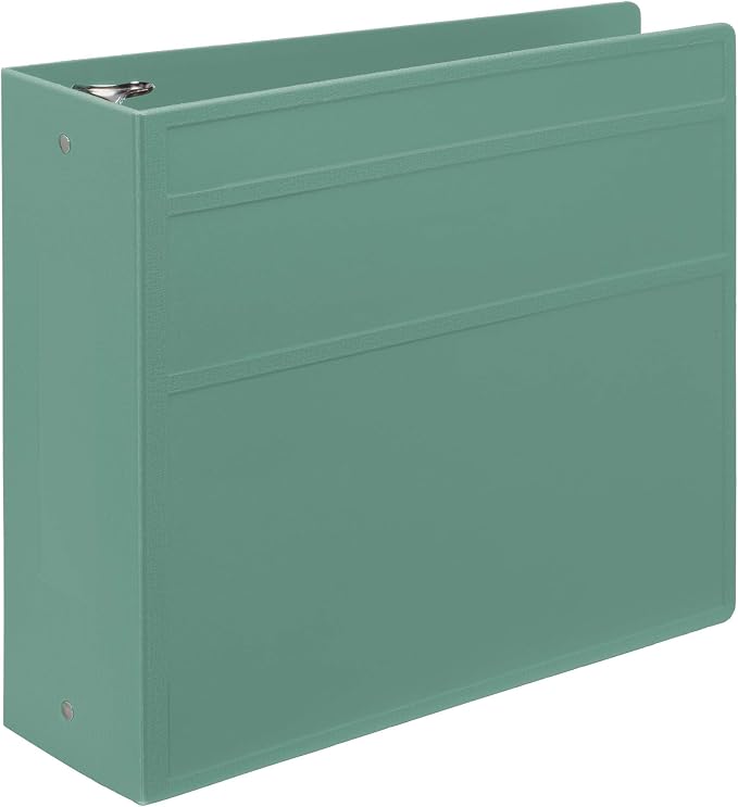 Carstens 4-Inch Heavy Duty 3-Ring Binder - Side Opening, Mint, Durable Plastic, Precision No-Gap Rings, Waterproof Cover, No Pockets, Holds 600 US Letter Sheets, BPA-Free, Made in USA (1844-3R)