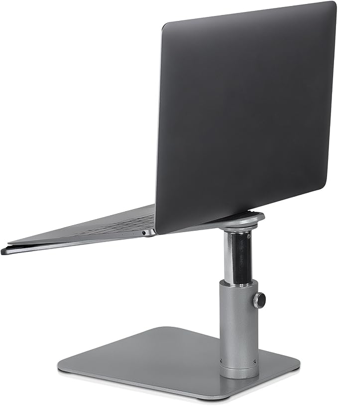 Mount-It! Adjustable Height Laptop Stand for Desk, Ergonomic Laptop Riser for 11–15 Inch Laptops, Tilted Desktop Lift with Anti-Slip Platform, Up to 33 lbs