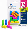1InTheOffice Pencil Cap Erasers, Assorted Colors, Arrowhead Caps Tops Eraser, Eraser Cap for Art, School, Office Use, and Classroom Set, 12 Pack (Assorted Colors, 12 Pack)