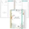 Daily Planner 2026-2027 Full Page Per Day- 2026-2027 Daily & Monthly Planner from July 2026 to June 2027, Day Planner 2026-27 with 12 Months Tabs, 8.5" x 11", Pink Flowers