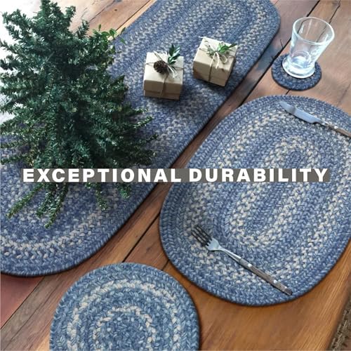 Homespice Denim Braided Table Runner Ideal as Dining Runner, Rect 11x36