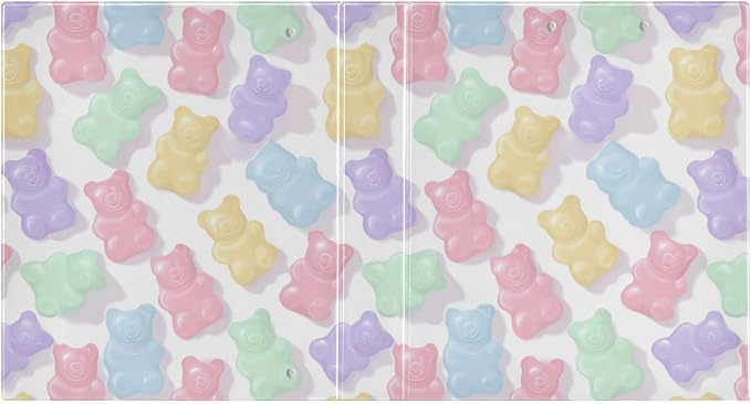 Cute Pastel Gummy Bears Round Ring Binders 1.5 Inch 3 Ring Binder with Clipboard Holds 200 Sheets Office Home School