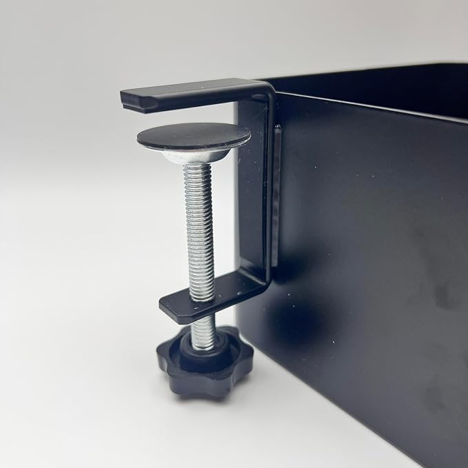 Desk Side Storage Hold Up To 11lbls Hanging Side Of Desk Organizer Clamp On Table Edge To Store Office Accessories, Gaming Devices, Cups For Office, Living Room, Dinning Room (Black)
