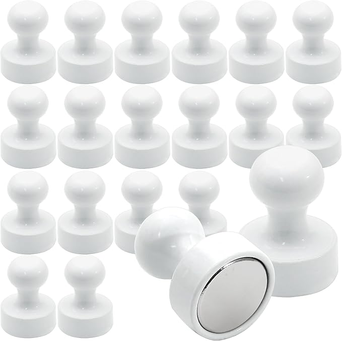 LOVIMAG Fridge Magnets 20Pcs Refrigerator Whiteboard Small Strong Magnet Classroom Kitchen Accessories Decorative Locker Set Decor Must Haves Office Calendar Refrigerador Magnetic Cute Crafts White