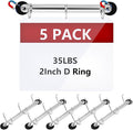 DLUGOPIS 5 Pack 3 Ring Magnetic D Ring Binder, 2 inch, Silver, Letter Size, 35 Pound Pull Force, Metal