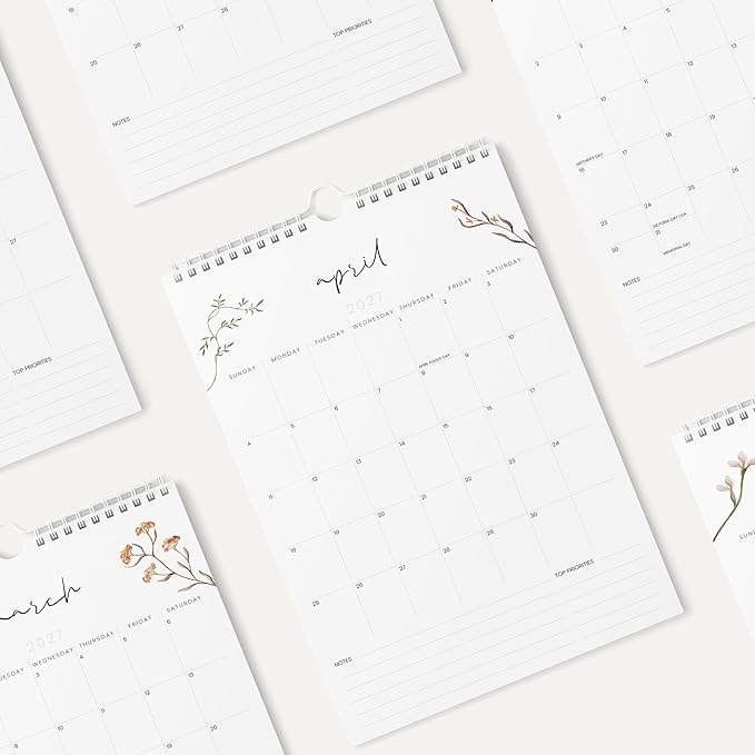 Karto Wall Calendar 2026-2027 11x17 in - Flowers | July 2026 to December 2027, Vertical, Boosts Productivity, Easy Monthly Planning