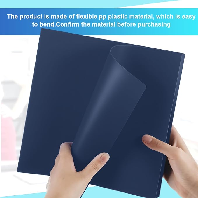 Henoyso 1 Inch 6 Pack Mini 3 Ring Binders for 5.5"x8.5" Paper,Dark Blue | Holds 200 Sheets, Plastic Small Binders, Round Three Rings, Flexible PP Covers, School Office, Photo Album Planner Journal