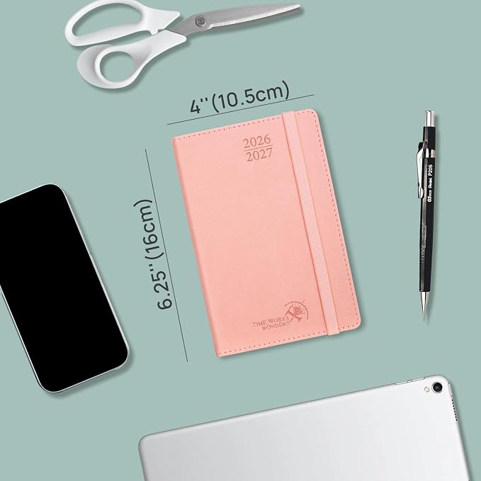 POPRUN Pocket Planner 2026-2027, Purse-4" x 6.25", Academic Pocket Calendar