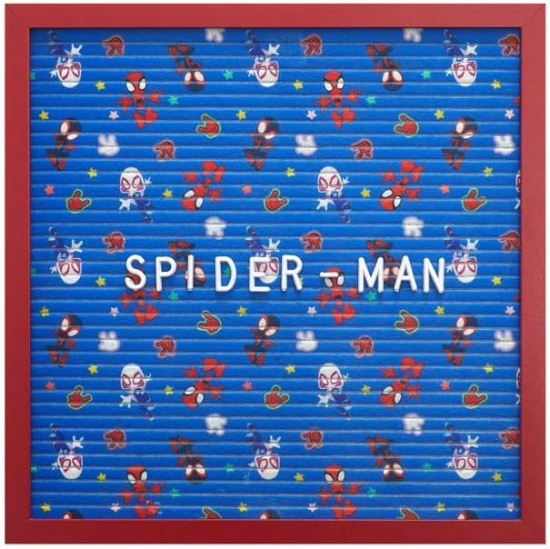 Idea Nuova Marvel Spidey and his Amazing Friends 12"x12" Letter Board,Message Board Sign for Desk, Room Decor, Quotes, Notes & Personalized Display,Includes 145 Characters