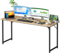 PayLessHere | 63 Inch Computer Desk | Nature | Office Desk with Metal Frame, Adjustable Feet | Water-Resistant, Scratchproof Surface | Sturdy Writing Table for Home Office or Study | Pack of 1