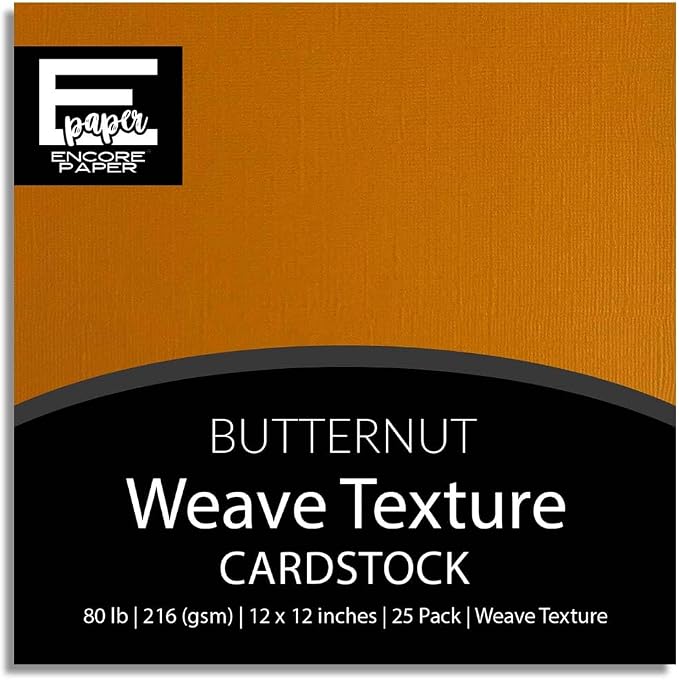 Butternut—12x12 Textured Cardstock | 80lb Textured Orange Scrapbook Paper | Premium Cardstock for Cricut Cutting | 25 Sheets