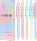 FIOVER Gel Pens, 5pcs Black Ink Medium Point 0.7mm Smooth Writing Pens with Comfort Grip, Aesthetic Ballpoint for Journaling School Office Supplies, Gifts for Women Men(5PCS Gradient Black Ink)