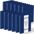 Henoyso 12 Pcs 0.5 Inch Mini 3 Ring Binders Fits 5.5" x 8.5" Paper, Holds(Capacity 140 Sheets), Plastic Flexible Three Round Rings Small Navy Blue A5 Binders Bulk for School, Office Use, Photo Album