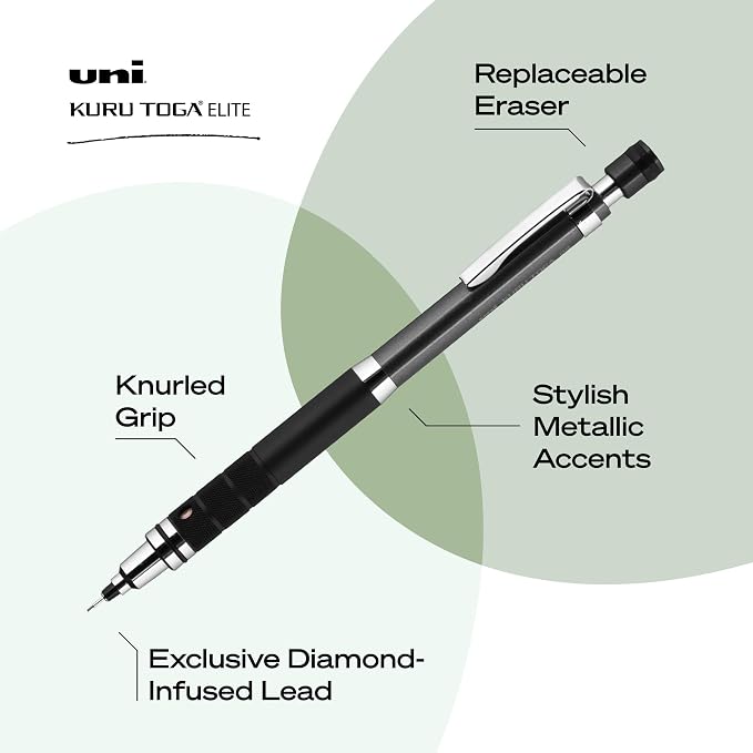uniball™ Kuru Toga Elite Mechanical Pencil Kit, 0.5mm, HB No. 2, Gun Metal