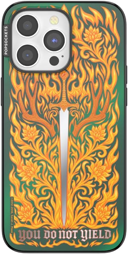 PopSockets iPhone 15 Pro Max Phone Case w/MagSafe- Fireheart | Magnetic, Wireless Charging, Camera & Drop Protection, Acotar, Throne, Glass, Sarah, Dragon