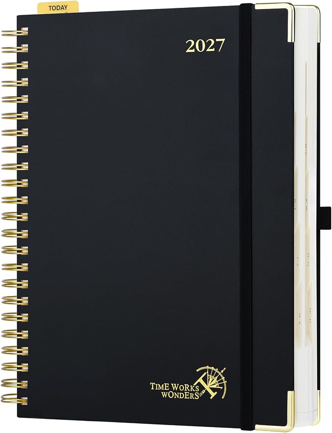 POPRUN 2027 Daily Planner One Page Per Day, Large 8.5" x 12" Calendar Book