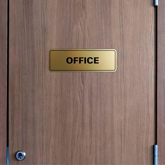Signs ByLITA Standard Office Sign - Professional Business Signage - Easy to Install (Dark Brown) - Large 5 Pack
