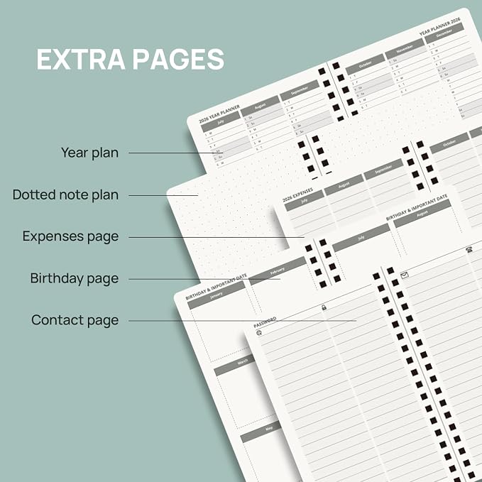 POPRUN 2026-2027 Small Weekly Planner, 4" x 6.25" Pocket Calendar for Purse