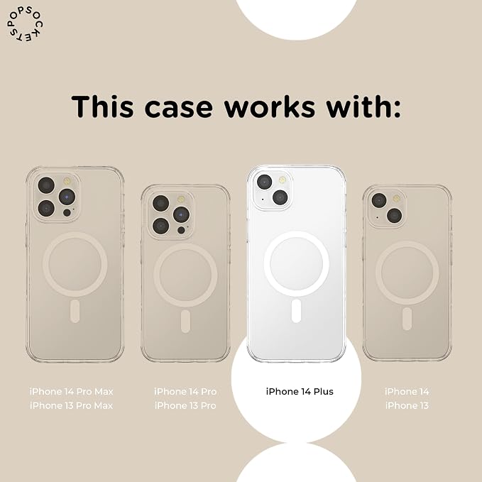PopSockets iPhone 14 Plus Phone Case with MagSafe- Coastal Dye Purple | Magnetic, Wireless Charging, Camera & Drop Protection, Purple, Aura, Rainbow, Colorful
