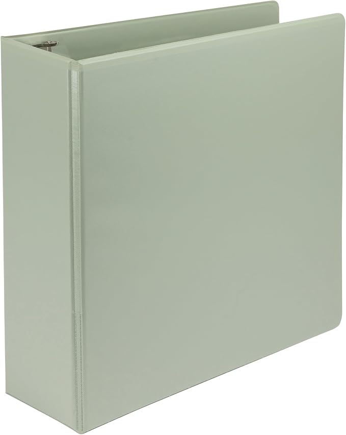 Samsill Plant-Based 3 Inch Durable D-Ring, View Binder, Eco-Friendly, USDA Certified Biobased, Single, Sage Green