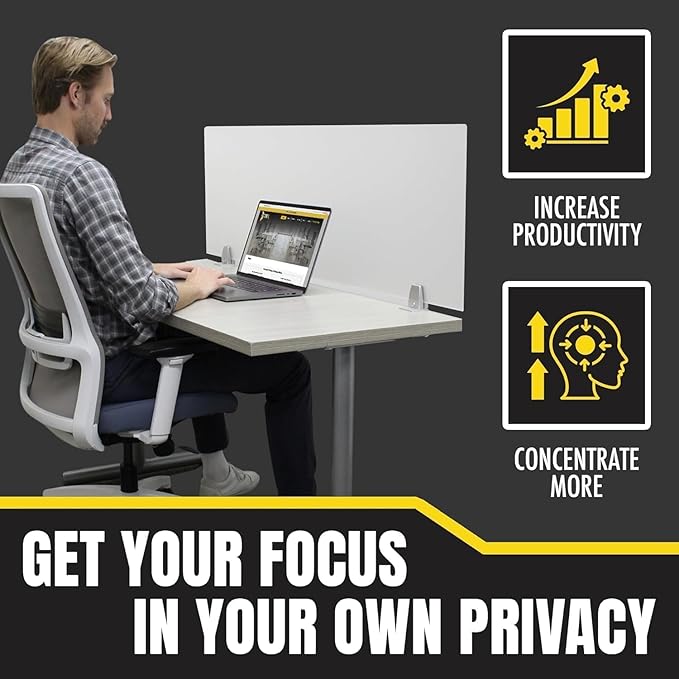 OBEX Frosted Acrylic Desk Mounted Privacy Panel, 24" x 30", Frosted