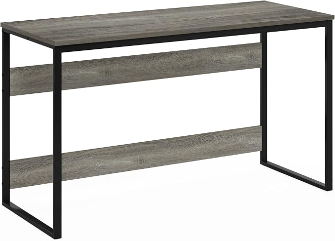 Furinno Moretti Modern Lifestyle Enhanced Study Desk, 52, French Oak Grey | Open Frame, Rectangular, Gaming Desk, for Computer, Writing, for Home Office, Study Room, Dorm