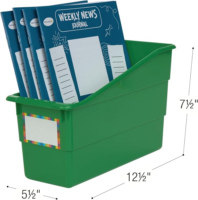 Really Good Stuff Durable Book & Binder Holders - 6 Pack – Green