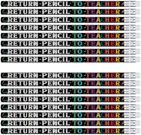 Tenceur 100 Pcs Return Pencil to Teacher Pencils with Erasers Bulk 7.3 Inches Student Incentives Recognition Education Award Prize for Teacher School Classroom Reward Supplies