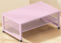 ECOLOVI 2-Tier Computer Monitor Stand Riser, Printer & Laptop Stand, Office Desk Accessories, Workspace Desk Organizer for Home Office Supplies, Pink