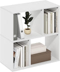 Furinno DALY Book Shelf, 4-Cube Bookshelf, Cube Storage Organizer Bookcase with Irregular Compartments, 11.7 x 23.6 x 24.7, for Living Room, Bedroom, Home Office, White
