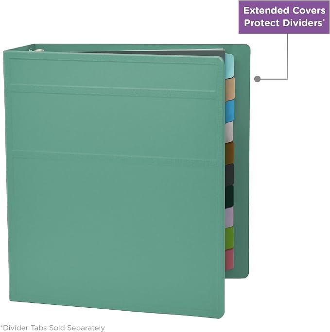 Carstens 3-Inch Heavy Duty 3-Ring Binder - Side Opening, Mint, Durable Plastic, Precision No-Gap Rings, Waterproof Cover, No Pockets, Holds 400 US Letter Sheets, BPA-Free, Made in USA (1748-3R)