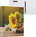 Joko Ivery Spring Sunflowers Honey 3 Ring Binder Letter Size 1.5 Inch Binders 3 Ring with Clipboard & 3 Pockets Three Ring Binder Organizer for Work Recipes Paper Office Supplies Gifts 1 Pack