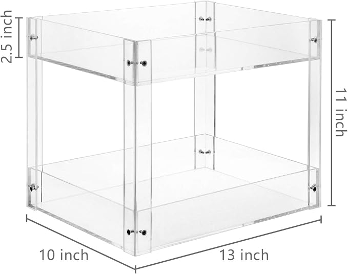 MyGift 2-Tier Premium Clear Acrylic Desk Letter Tray Organizer, A4 Size 2 Tier Document Organizer Desktop File Paper Holder Rack for Home and Office