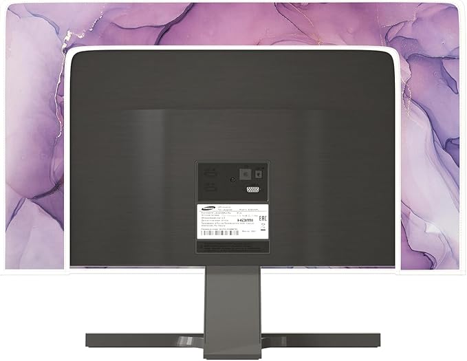 Baocicco Fashion Violet Marble Waterproof TV Dust Cover 45, 46, 47, 48 Inch Anti-Static Dustproof Creative Design TV Screen Cover TV Screen Covers Sleeve Compatible with PC Desktop and TV LED LCD OLED