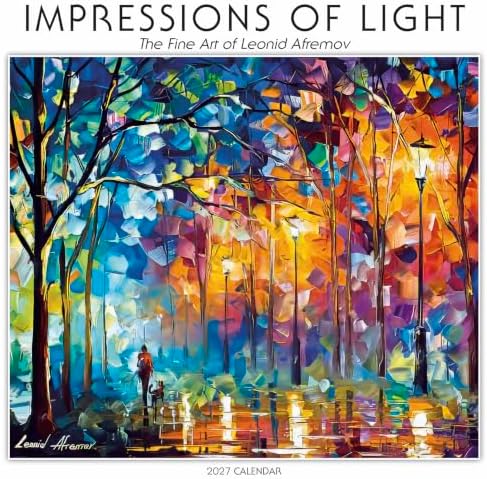 Impressions of Light 2027 Wall Calendar, 16-Month Fine Art Calendar by Leonid Afremov, 12" x 12"