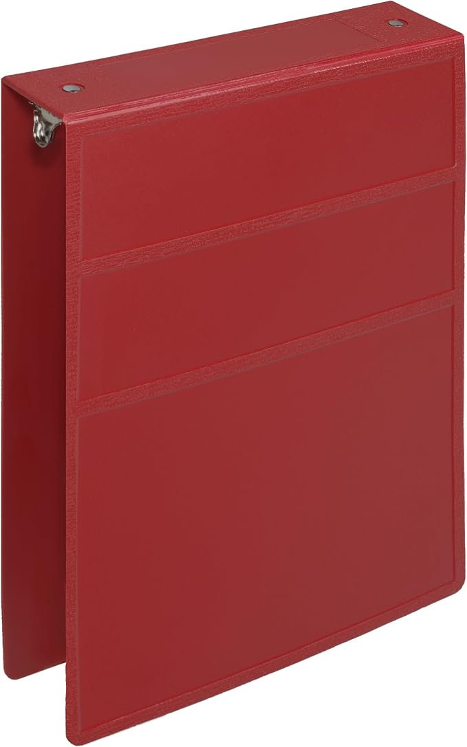 Carstens 2-Inch Heavy Duty 3-Ring Binder - Top Opening, Brick Red, Durable Plastic, Precision No-Gap Rings, Waterproof Cover, No Pockets, Holds 300 US Letter Sheets, BPA-Free, Made in USA (2878-3R)