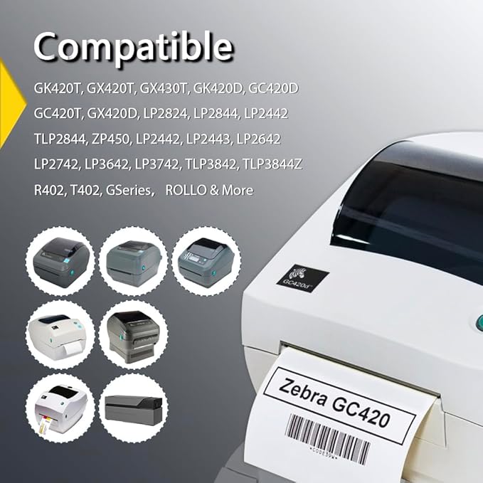 BETCKEY - 4" x 6.5" Large Shipping Labels & Multipurpose Compatible with Zebra & Rollo Label Printer,Premium Adhesive & Perforated[Green, 6 Rolls, 1500 Labels]