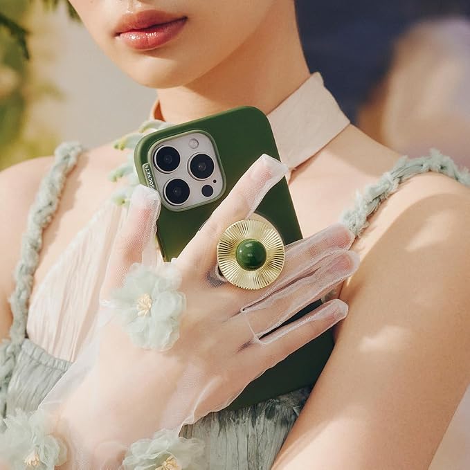 PopSockets iPhone 16 Pro Max Phone Case with MagSafe, Wireless Charging Compatible, Green - Olive